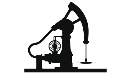 Minimalist Oil Pump Jack Silhouette Vector. Bold and Simple Illustration of an Oilfield Pumpjack.