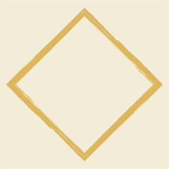 筆風の金色ラインで描かれた和風ダイヤ型フレーム