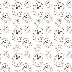 halloween ghosts seamless pattern design