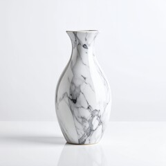 Elegant marble pattern vase showcases modern design against a crisp white background on white background
