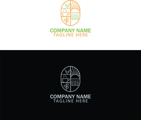 Café Logo Nature Inspired Emblem for Coffee Shop amp Bookstore