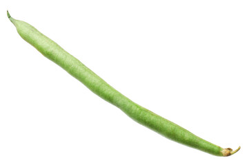 One green beans pod isolated on white