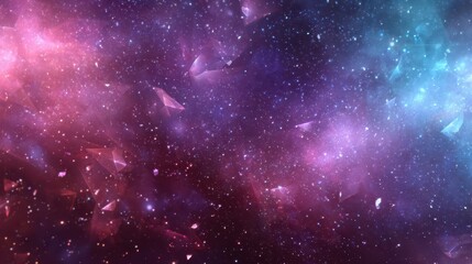 Obraz premium Mystic Space Background with Crystal Particles and Stars