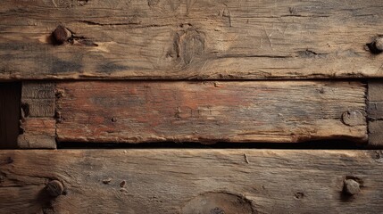 Obraz premium Old Wooden Crate Surface with Rustic Texture and Grain Details