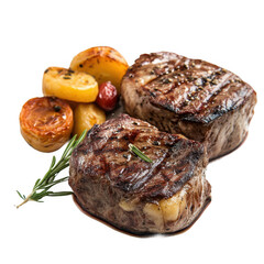  Entrecote Double with Vegetables [Transparent Background PNG].