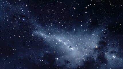 Fototapeta premium Tranquil Galaxy Scene with Twinkling Stars in a Dark Sky