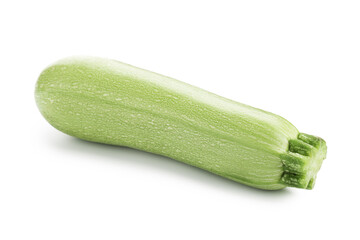 One fresh ripe zucchini isolated on white