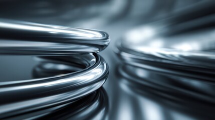 Reflective Metallic Tubing in Soft Background with Modern Aesthetic