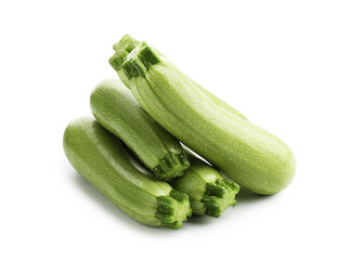 Many fresh ripe zucchinis isolated on white
