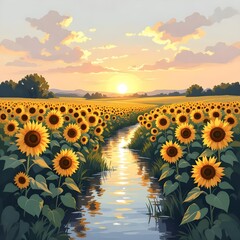 A field of sunflowers