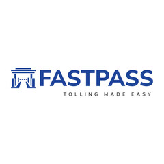 Toll Gate Logo Icon, Highway Barrier Illustration, Transportation and Security Symbol