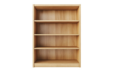 Compact light oak bookcase with floating design for modern home interior storage isolated on transparent background PNG