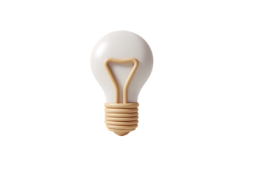 A 3D Rendered Illustration of a Classic Light Bulb Isolated on transparent background, cutout	