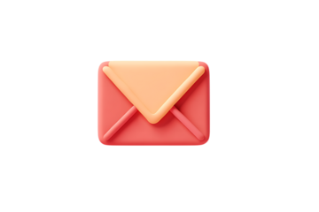 A 3D Rendered Illustration of a Closed Envelope Icon Isolated on transparent background, cutout	