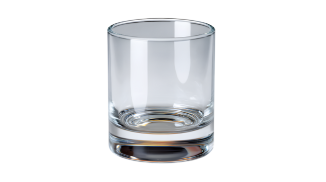 Clear Glass Tumbler on Transparent Background for Beverage Presentation