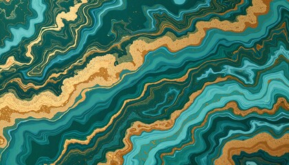 Abstract wave pattern in blue and green on white background  