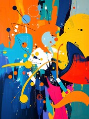 abstract grunge background with colorful splashes
