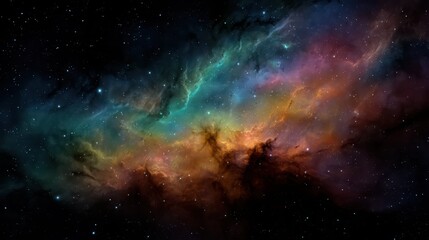 Fototapeta premium Vivid Nebula in Space with Stunning Colors and Cosmic Details