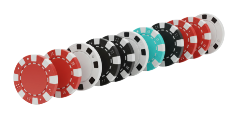 Casino game night las vegas poker chips display gaming environment top-down luck and strategy isolated PNG