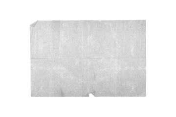 folded and damaged piece of old blank white and gray paper