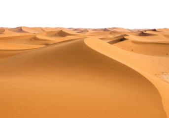Exploring vast sand dunes desert landscape nature arid environment wide angle serenity concept isolated PNG