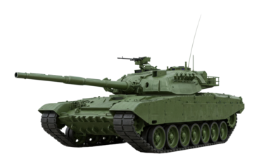 Military tank display outdoor exhibition vehicle urban environment side armored warfare concept isolated PNG