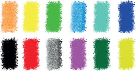 Abstract Colorful Fur Texture Background Set, vector illustration.