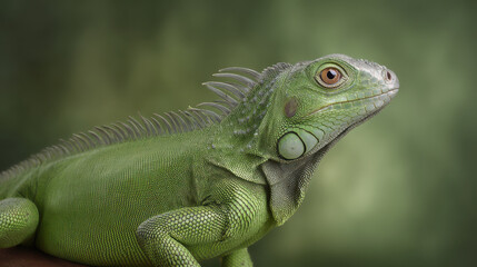 Fototapeta premium captivating portraits of top animals featuring reptiles set against clean minimalist background with soft bokeh
