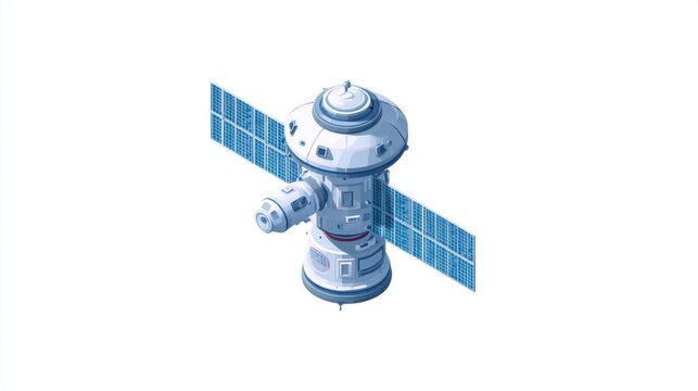 space station orbiting earth isometric - Powered by Adobe