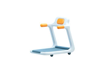 A Sleek and Modern 3D Rendered Home Treadmill for Fitness Enthusiasts Isolated on transparent background, cutout	