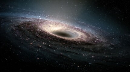 Obraz premium Stunning Twinkling Galaxy Dust Surrounding Black Hole in Space