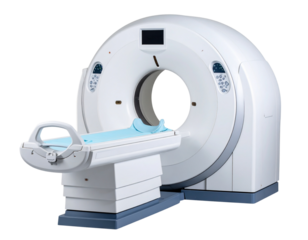 Modern MRI Machine Front View, isolated on transparent background