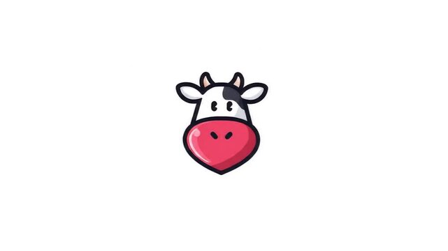Cute cartoon cow head