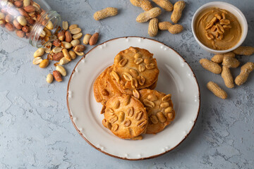Delicious looking peanut cookies on a plate