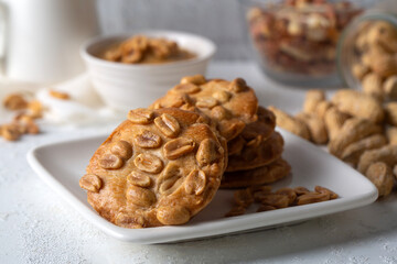 Delicious looking peanut cookies on a plate
