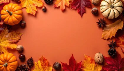 Celebrating autumn fall festival decorations cozy home visual content warm environment overhead view seasonal aesthetics
