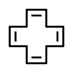 Bold Black Cross Icon: Simple, Minimalist, Directional Graphic Design Element