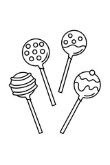 Fun Sweet Lollipop Collection on Colorful Sticks for Kids and Parties