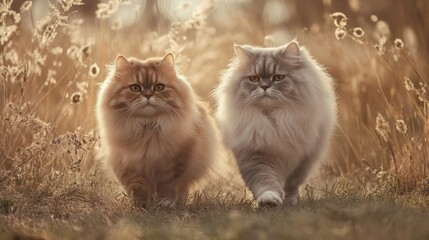 picture of two Persian cats with thick fur
