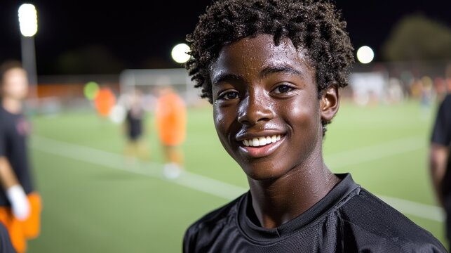Smiling Young Soccer Player After a Game - Powered by Adobe