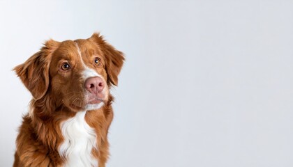 Playful dog portrait studio animal photography minimalist background close-up pet personality showcase