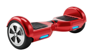 Exciting hoverboard adventure in urban streets action shots vibrant environment dynamic viewpoint isolated PNG
