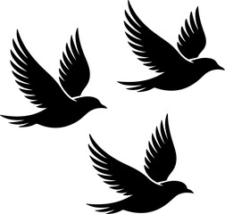 Obraz premium minimalist black and white illustration of birds in flight