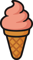 A delightful vector illustration of a chocolate ice cream cone, a perfect dessert for a hot summer day