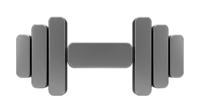 Weightlifting training routine gym studio of dumbbell fitness environment strength building concept isolated PNG