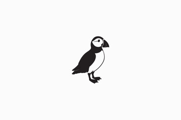 A Puffin habitat bird vector silhouettes black image made by adobe illustrator .eps