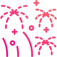 firework gradient line icon