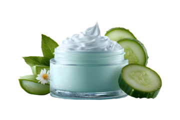 Nourishing skincare cream with aloe vera and cucumber for healthy complexion