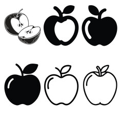 Black and White Apple Icons