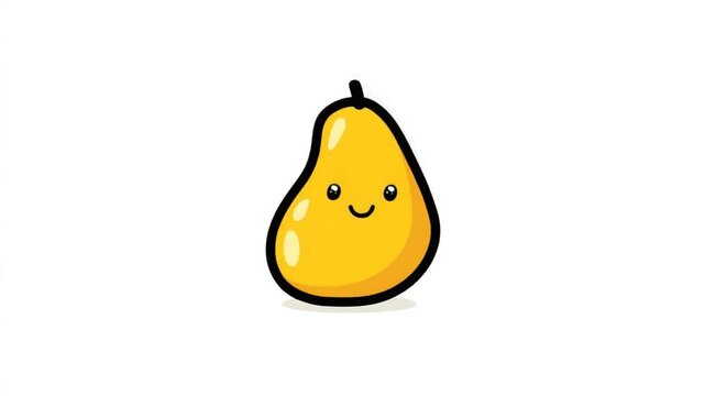 Cute yellow pear with a happy face